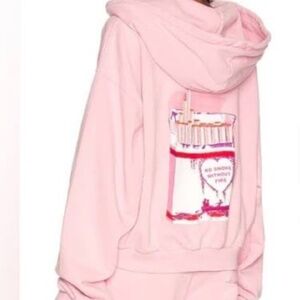 LIKE NEW! Boys Lie No Smoke without Fire Hoodie - ONE SIZE - Pink